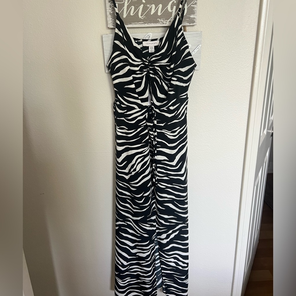 Top shop black and white striped dress - Picture 2 of 3